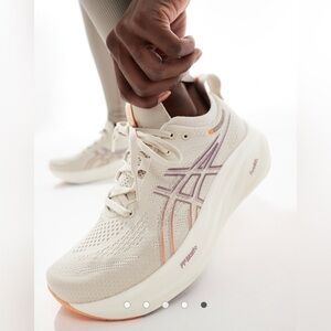 ASICS Gel-Nimbus 26 Womens Shoes Sz 9.5 Running‎ Athletic Beige Lace-Up Sneaker